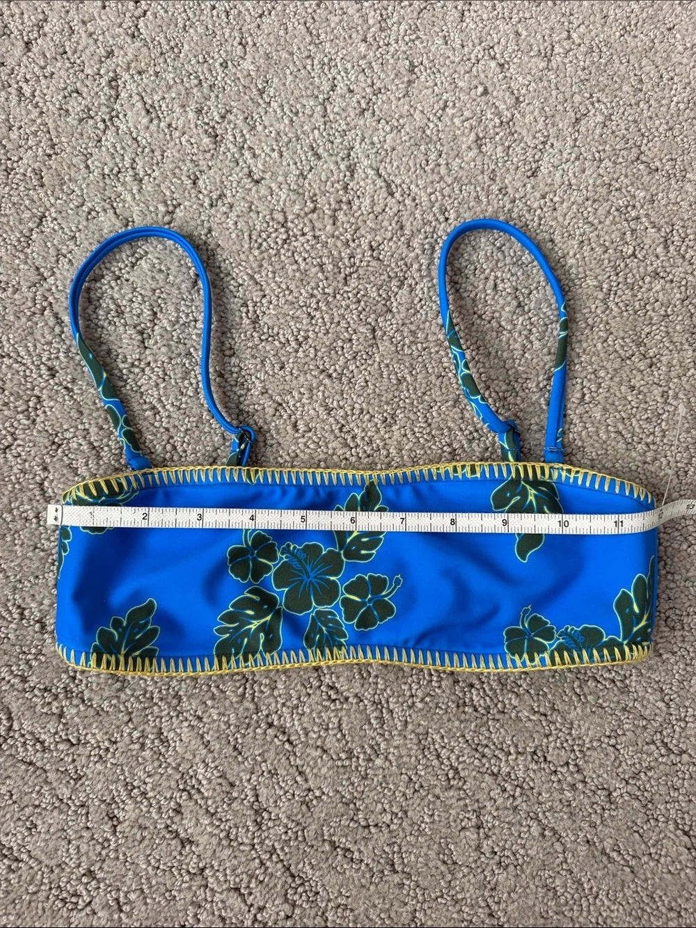 Free People x It’s Now Cool Bandeau Bikini Top Hibiscus Blue Women Size XS NWOT
